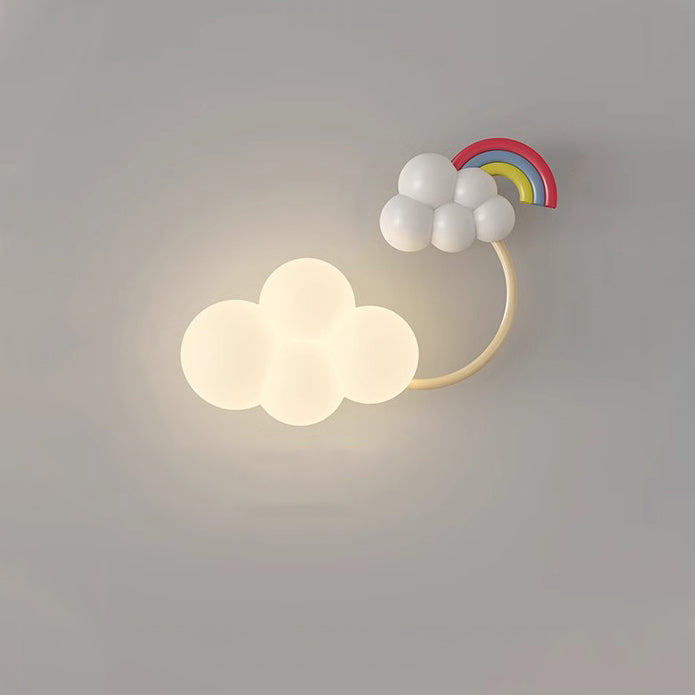 Iron Plastic Cloud-Shaped Bedroom Wall Lamp