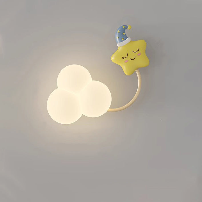 Iron Plastic Cloud-Shaped Bedroom Wall Lamp
