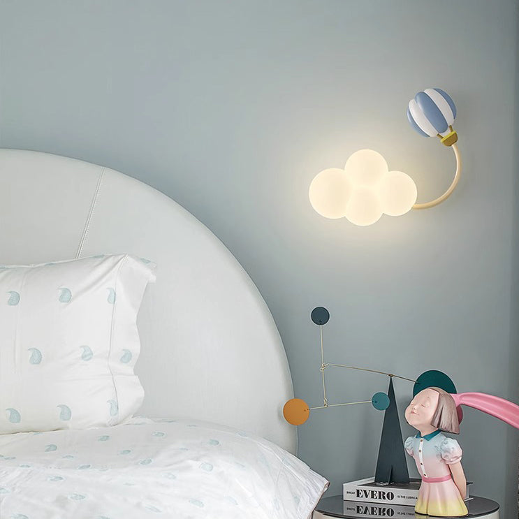 Iron Plastic Cloud-Shaped Bedroom Wall Lamp