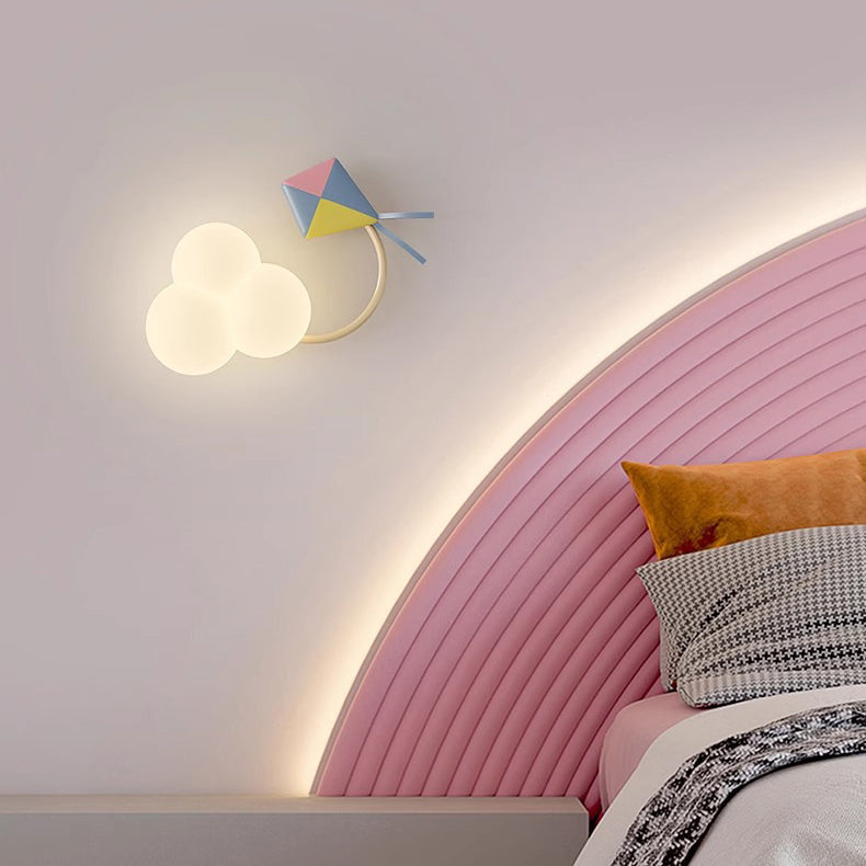 Iron Plastic Cloud-Shaped Bedroom Wall Lamp