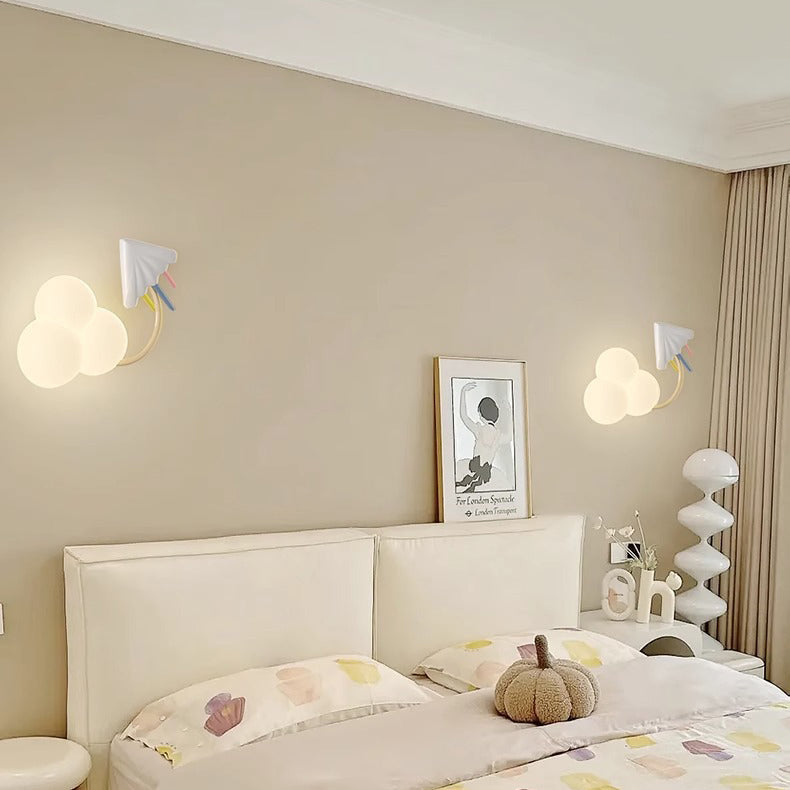 Iron Plastic Cloud-Shaped Bedroom Wall Lamp