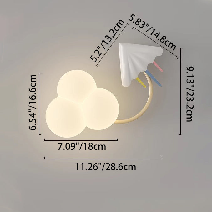 Iron Plastic Cloud-Shaped Bedroom Wall Lamp