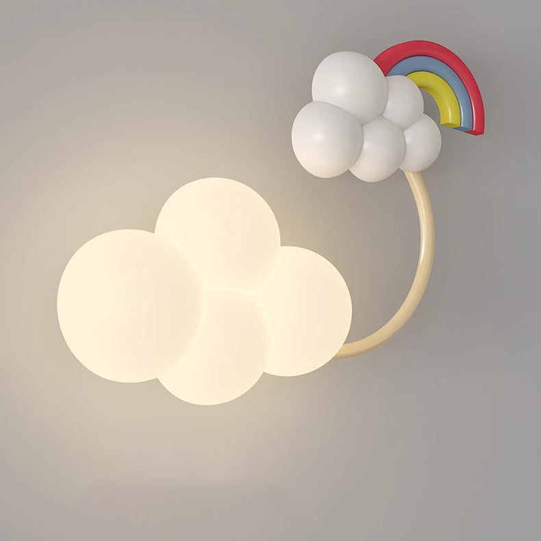 Iron Plastic Cloud-Shaped Bedroom Wall Lamp