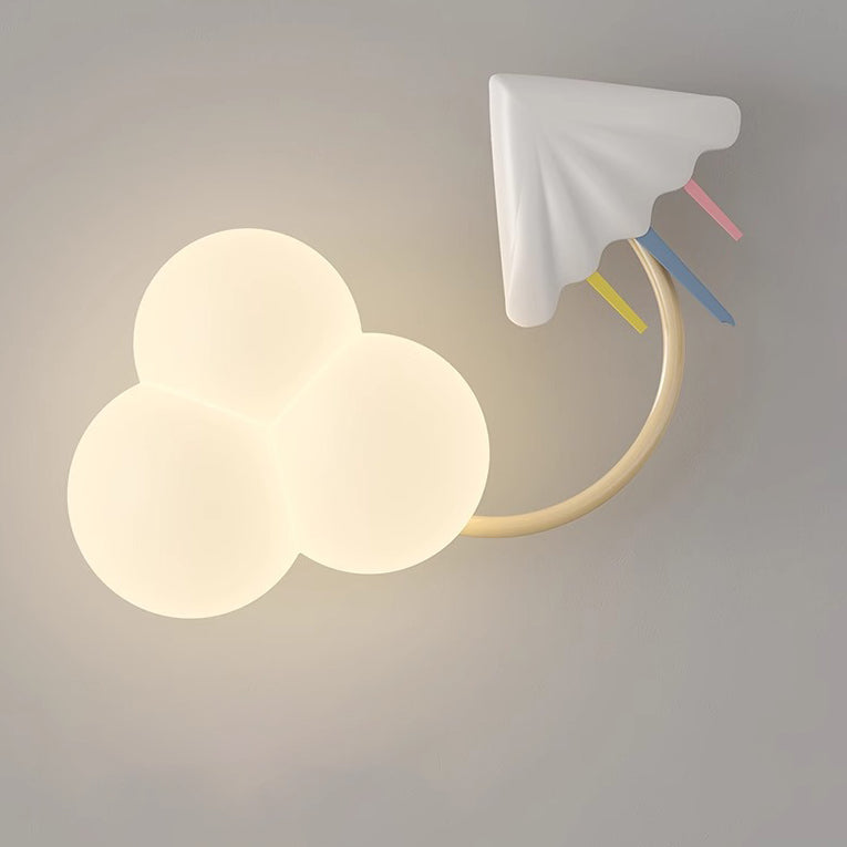Iron Plastic Cloud-Shaped Bedroom Wall Lamp