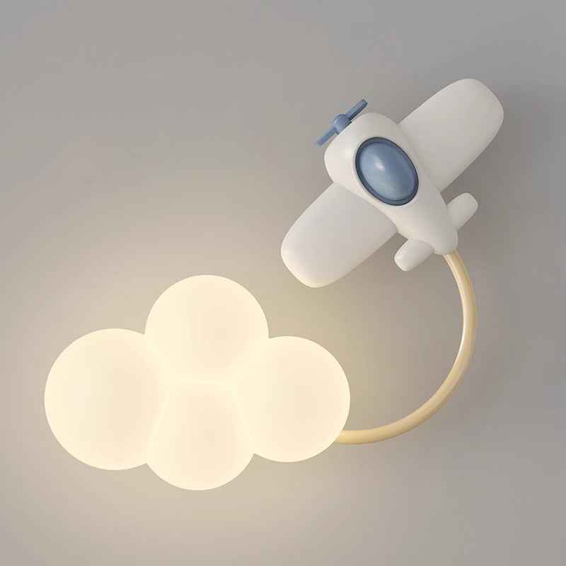 Iron Plastic Cloud-Shaped Bedroom Wall Lamp