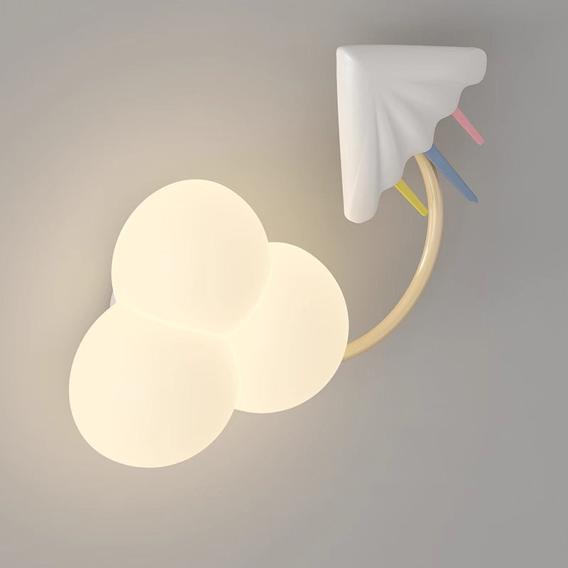 Iron Plastic Cloud-Shaped Bedroom Wall Lamp