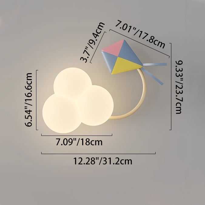 Iron Plastic Cloud-Shaped Bedroom Wall Lamp