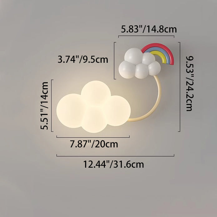 Iron Plastic Cloud-Shaped Bedroom Wall Lamp