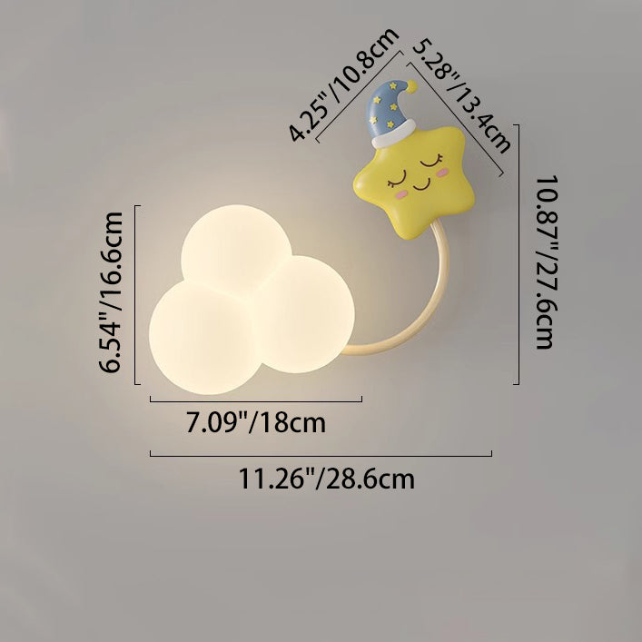 Iron Plastic Cloud-Shaped Bedroom Wall Lamp