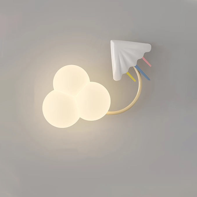 Iron Plastic Cloud-Shaped Bedroom Wall Lamp