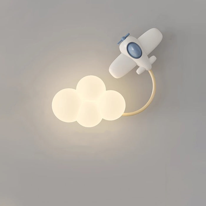 Iron Plastic Cloud-Shaped Bedroom Wall Lamp