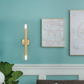 Brass Cylindrical Up Down 2-Light Wall Lamp