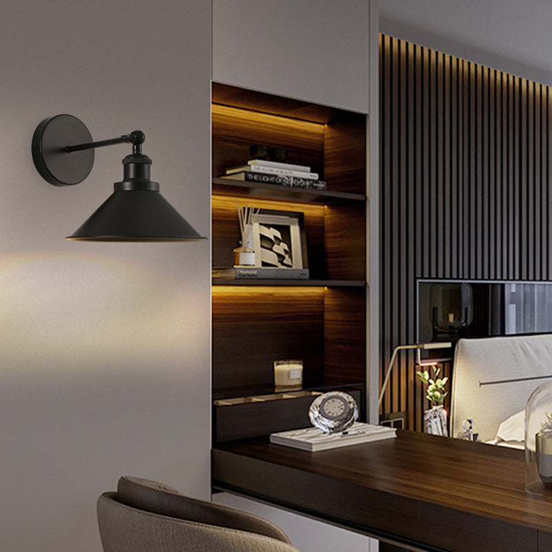 Iron Round Cone Living Wall Lamp