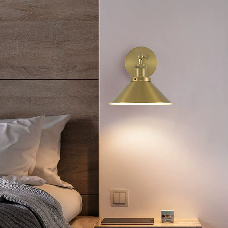 Iron Round Cone Living Wall Lamp
