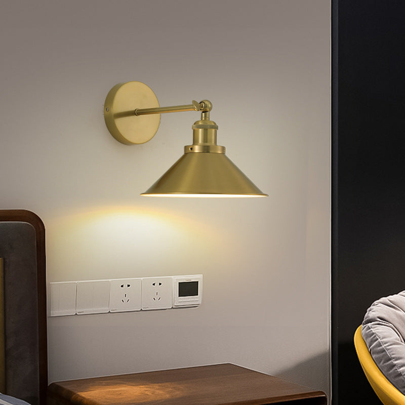 Iron Round Cone Living Wall Lamp