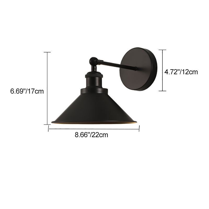 Iron Round Cone Living Wall Lamp