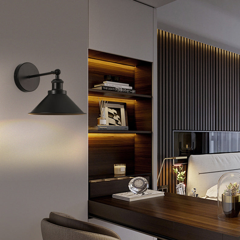 Iron Round Cone Living Wall Lamp