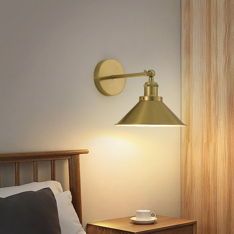 Iron Round Cone Living Wall Lamp