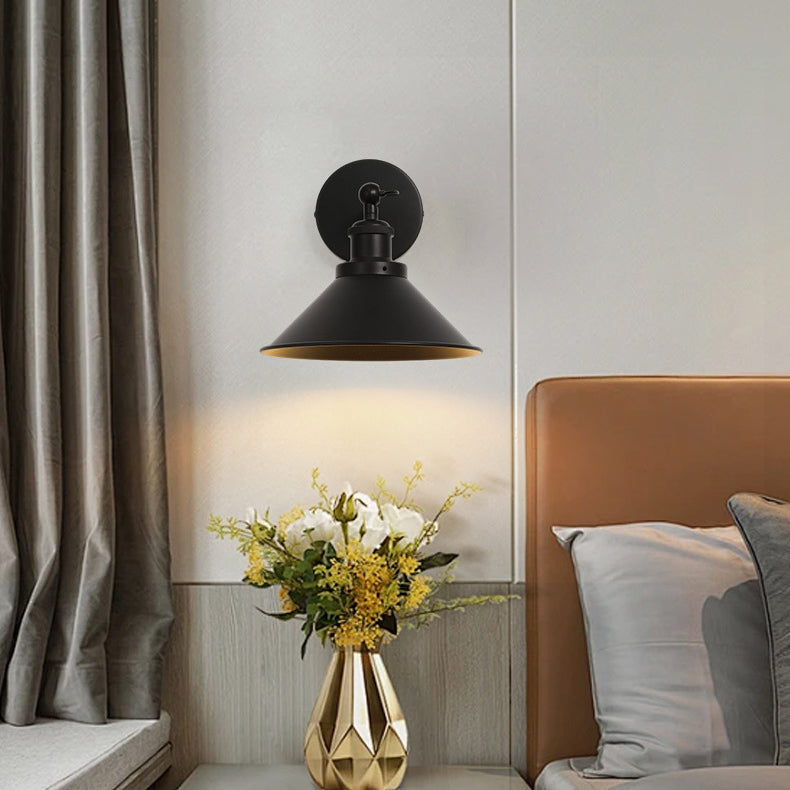 Iron Round Cone Living Wall Lamp