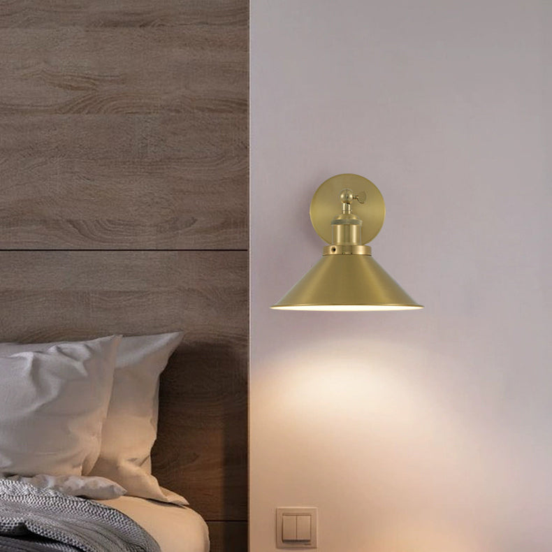 Iron Round Cone Living Wall Lamp