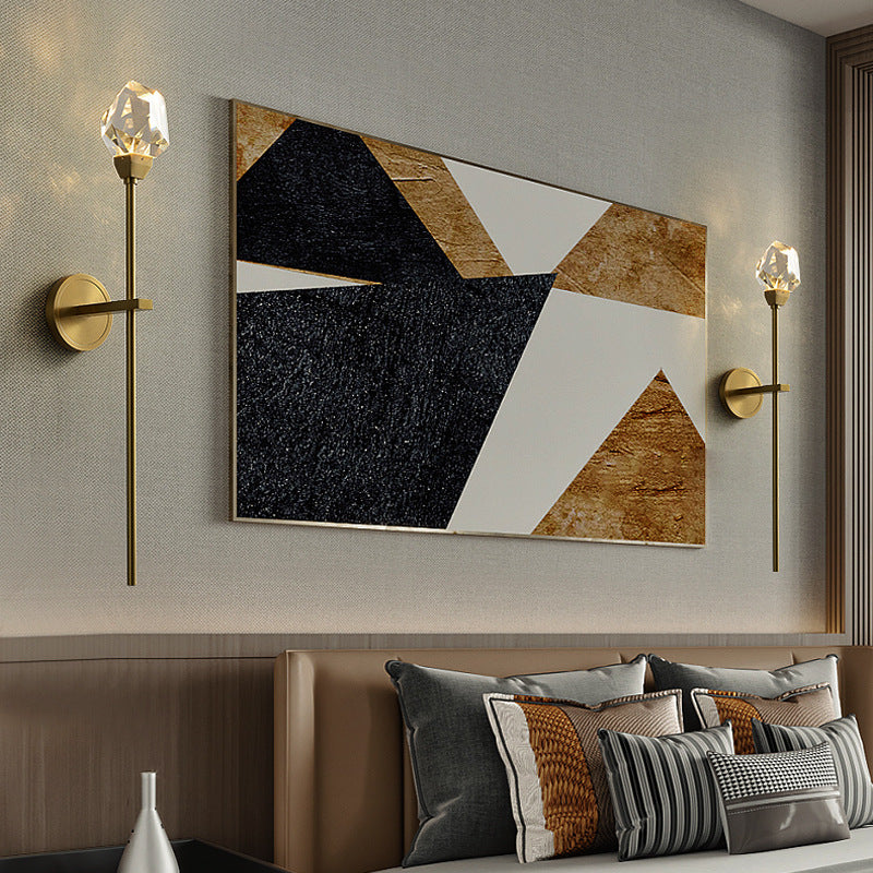 Brass Rod Irregular Crystal Wall Lamp