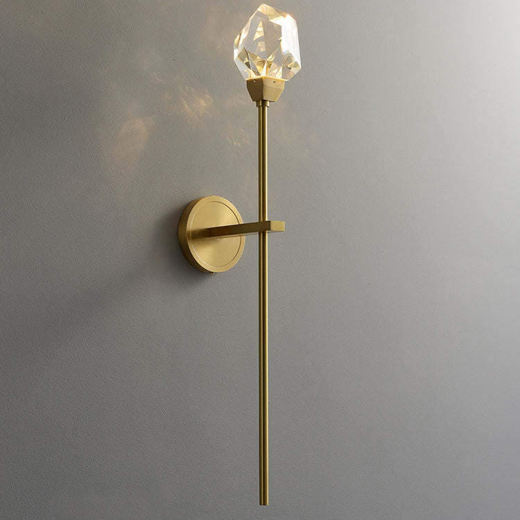Brass Rod Irregular Crystal Wall Lamp