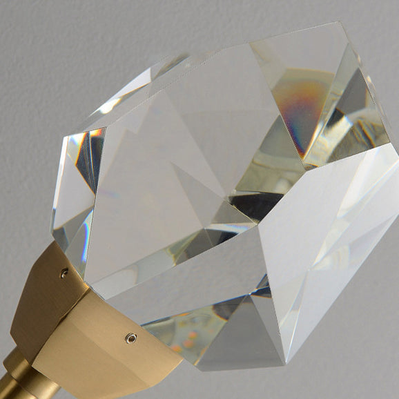 Brass Rod Irregular Crystal Wall Lamp