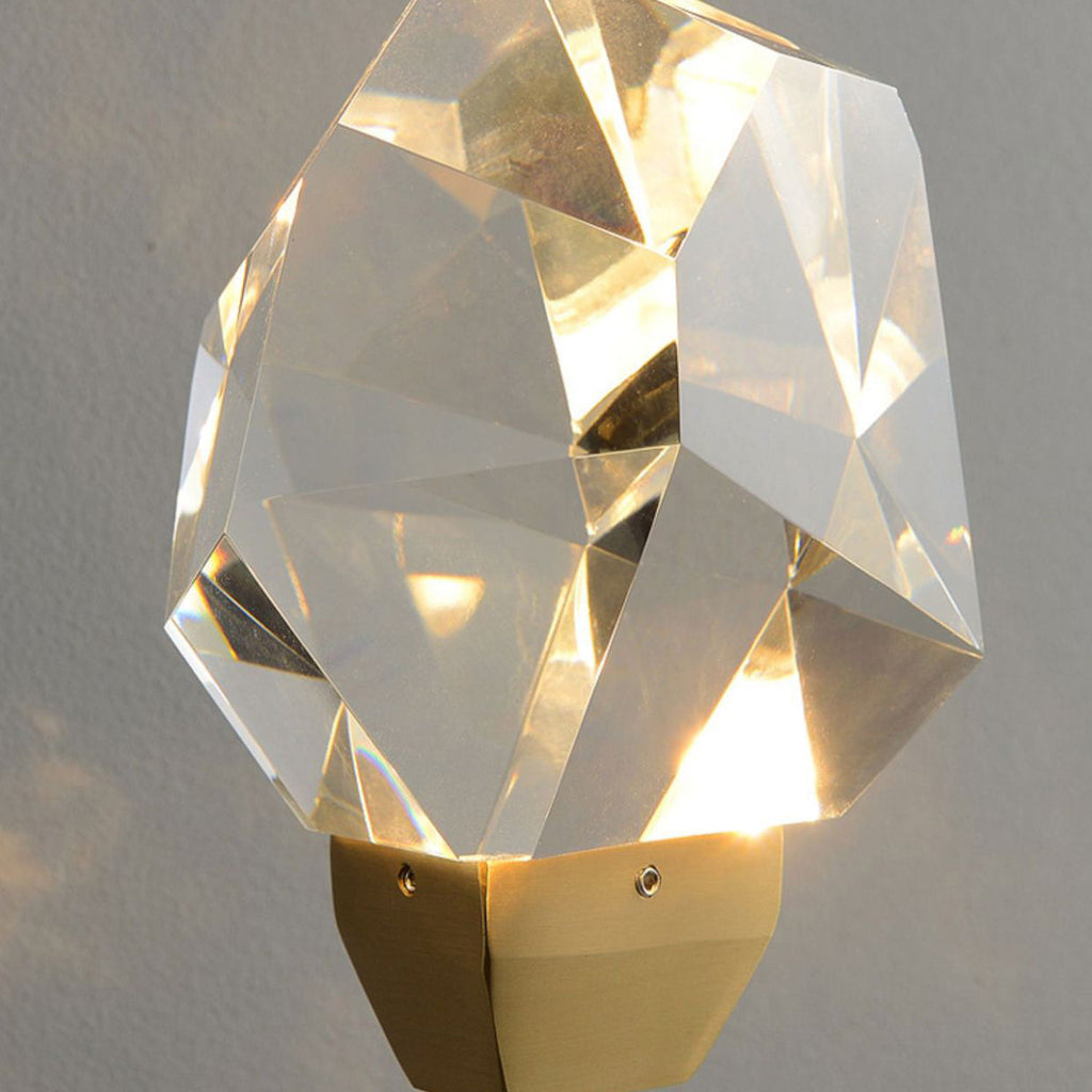 Brass Rod Irregular Crystal Wall Lamp