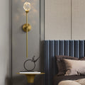 Brass Rod Irregular Crystal Wall Lamp