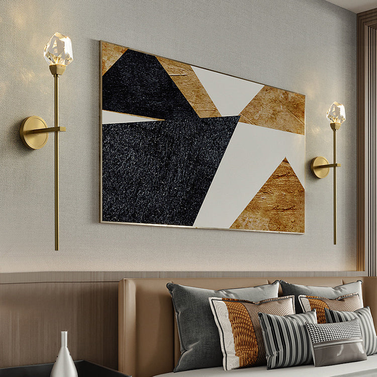 Brass Rod Irregular Crystal Wall Lamp