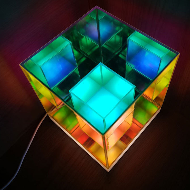 Acrylic Multicolor Diamond Cube Table Lamp