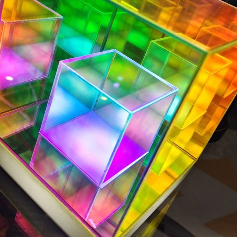Acrylic Multicolor Diamond Cube Table Lamp