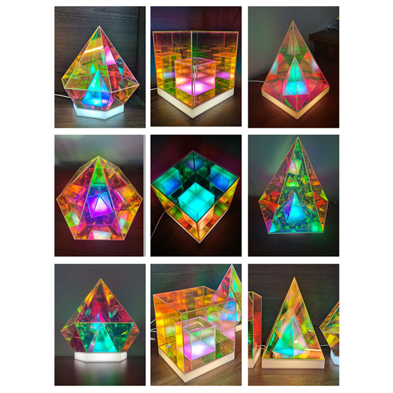 Acrylic Multicolor Diamond Cube Table Lamp