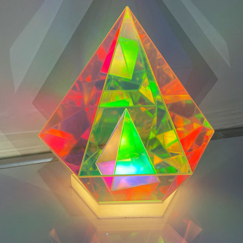 Acrylic Multicolor Diamond Cube Table Lamp