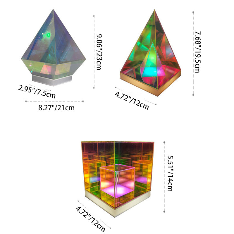 Acrylic Multicolor Diamond Cube Table Lamp