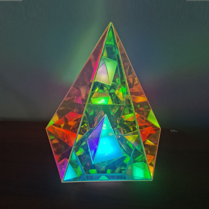 Acrylic Multicolor Diamond Cube Table Lamp
