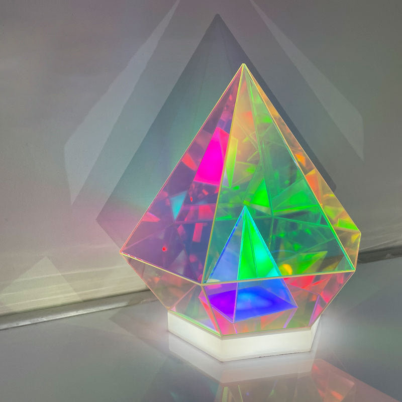 Acrylic Multicolor Diamond Cube Table Lamp