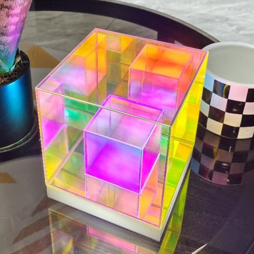 Acrylic Multicolor Diamond Cube Table Lamp