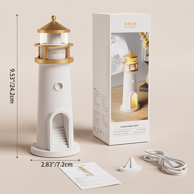 ABS PC Moonlight Lighthouse Table Lamp