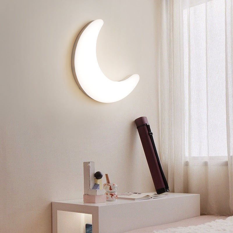 Iron Acrylic Moon Kids Wall Lamp