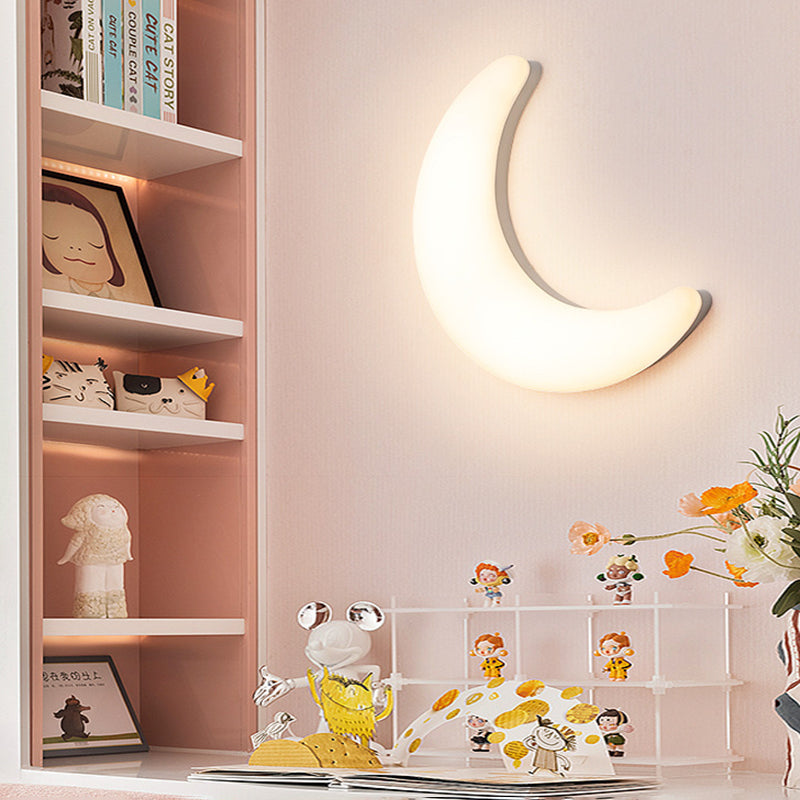 Iron Acrylic Moon Kids Wall Lamp