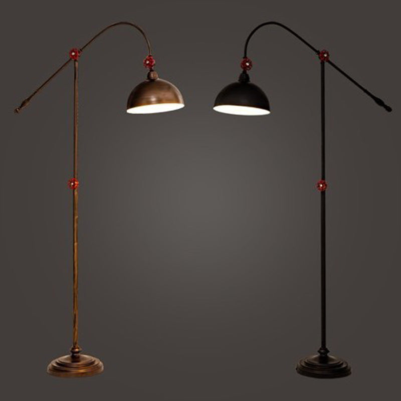 Contemporary Industrial Iron Dome Floor Lamp