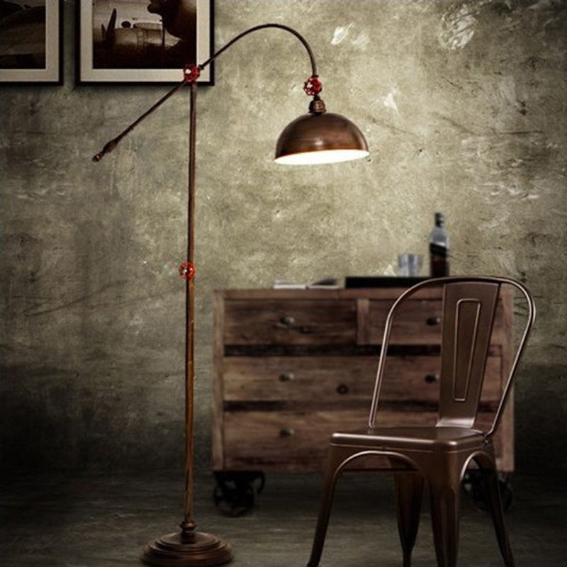 Contemporary Industrial Iron Dome Floor Lamp