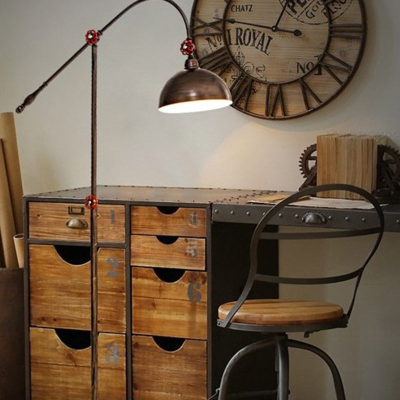 Contemporary Industrial Iron Dome Floor Lamp