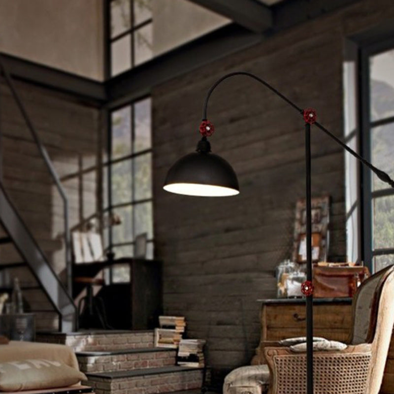 Contemporary Industrial Iron Dome Floor Lamp