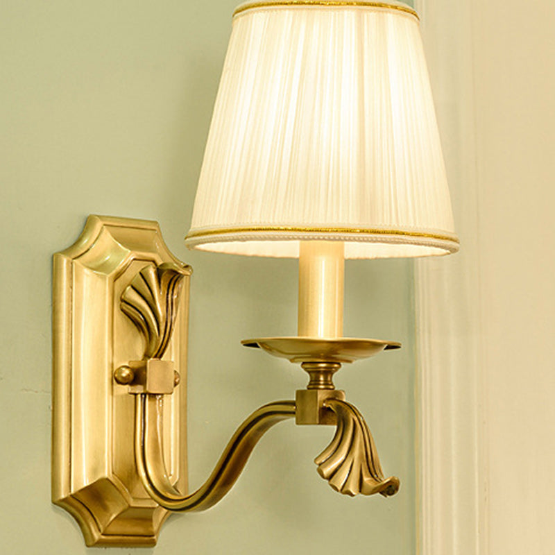 Brass Striped Fabric Candle Wall Lamp