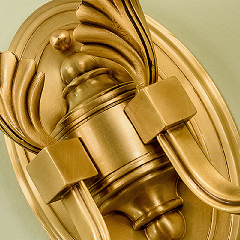 Brass Striped Fabric Candle Wall Lamp
