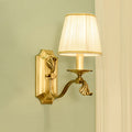 Brass Striped Fabric Candle Wall Lamp