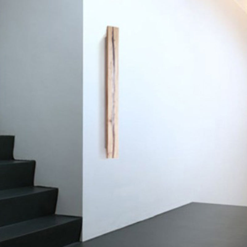 Solid Wood Resin Rectangular Wall Lamp