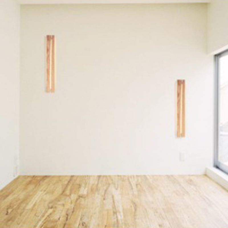 Solid Wood Resin Rectangular Wall Lamp